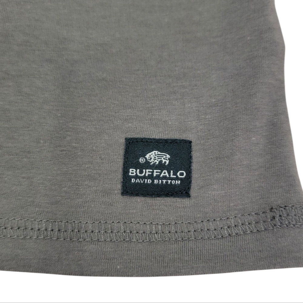 BUFFALO David Bitton Cotton Logo Tee Vintage Wash Brown Crewneck T-shirt Men's L - Picture 6 of 16